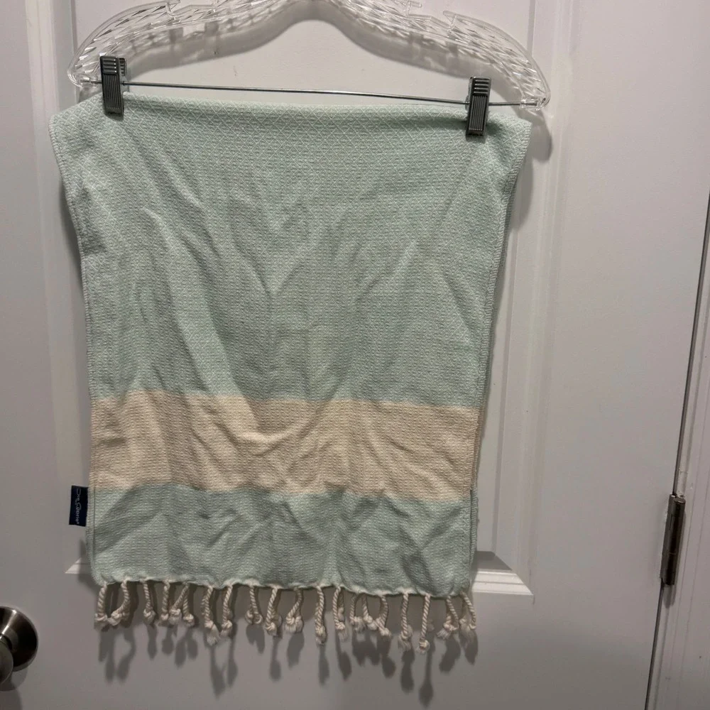 Die Caprie Unisex Hand Towel Set Turkish Cotton Diamond‎ Weave Blue Cream 18x20